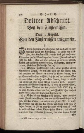 Dritter Abschnitt. Von den Finsternissen.