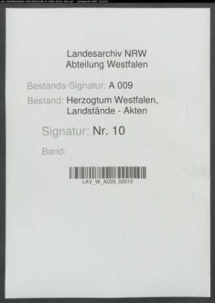 Verschiedene Eidesformeln der westfälischen Ritterschaft