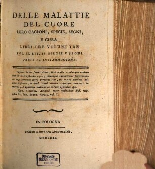 Delle malattie del cuore, loro cagioni, specie, segni, e cura, 2,2. Specie e Segni ; Parte 2. Infiammagioni