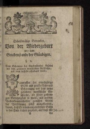 Schriftmäßige Gedanken, Von der Wiedergeburt und dem Gnadenstande der Gläubigen.