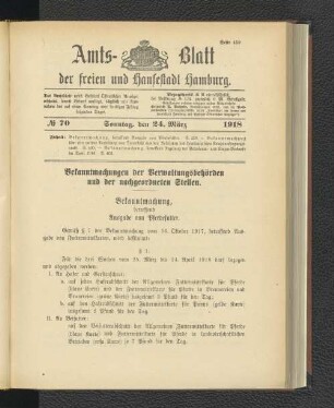 No. 70, 24. März 1918