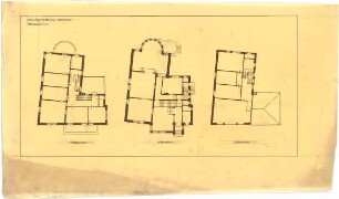 Billing, Hermann; Karlsruhe, Moltkestr.47 / Beethovenstr.; Villa Billing - Grundriss EG; Grundriss 1. OG; Grundriss DG