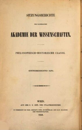 Sitzungsberichte. 31. 1859
