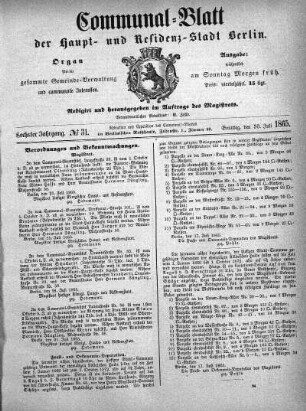 1865,31: No. 31, 30. Juli 1865