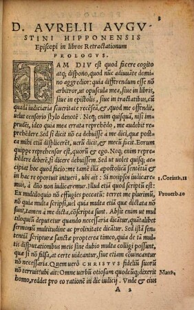 D. Avrelii Avgvstini Hipponensis Retractationvm Libri II