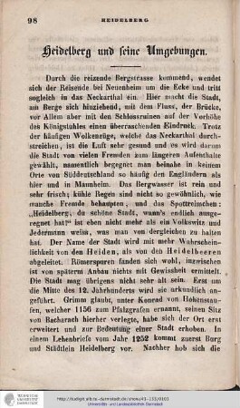 Heidelberg und seine Umgebungen