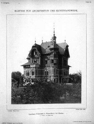 Tafel 43: Landhaus Rohrmann in Krauschwitz bei Muskau. 1. Ansicht von Osten her