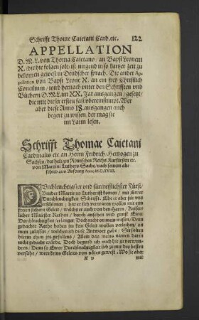 Schrifft Thomae Caietani Cardinalis