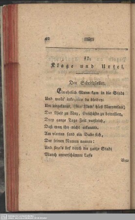 17. Klage und Urtel