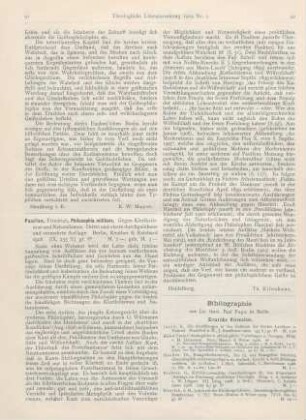 91-92 [Rezension] Paulsen, Friedrich, Philosophia militans. Gegen Klerikalismus und Naturalismus. Dritte und vierte durchgesehene und vermehrte Auflage