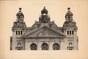 Schauspielhaus, Frankfurt/Main: Oberer Teil des Mittelbaus, Tympanon, Frontispiz, der Hauptfassade