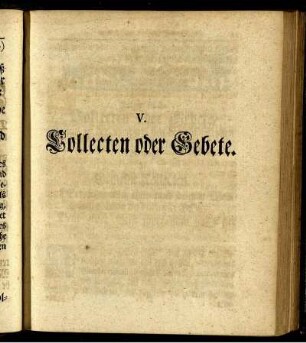 V. Collecten oder Gebete.