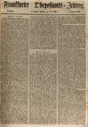 Frankfurter Ober-Post-Amts-Zeitung. 1848,4/6