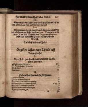 Register deß andern Theils deß Artzneybuchs