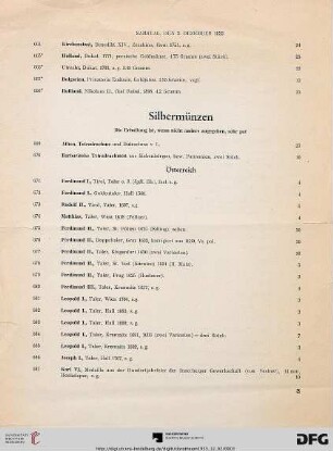 Silbermünzen (Nr. 669-740)