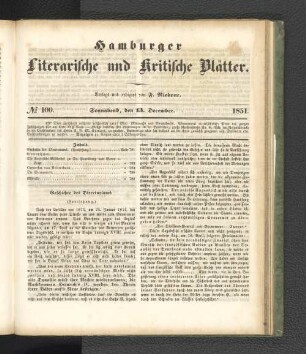 No. 100. 13. Dezember 1851