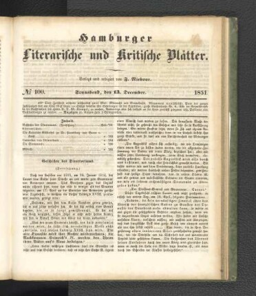 No. 100. 13. Dezember 1851
