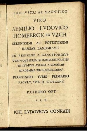 Perillustri ac magnifico viro aemilio ludovico ...