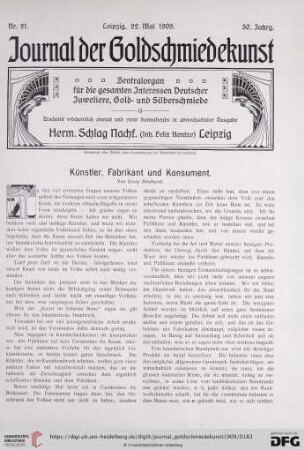 Künstler, Fabrikanten und Konsumenten