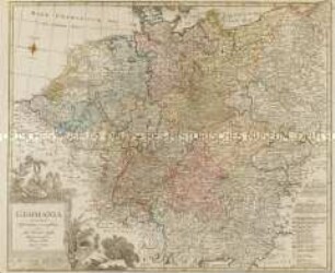 GERMANIA secundum observationes recentissimas in suos circulos divisa