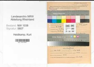 Entnazifizierung Kurt Heidkamp , geb. 29.10.1904 (Tierarzt)