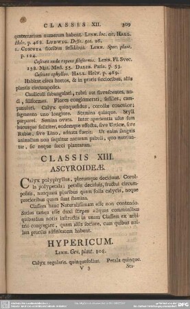 Classis XIII. Ascyroideae