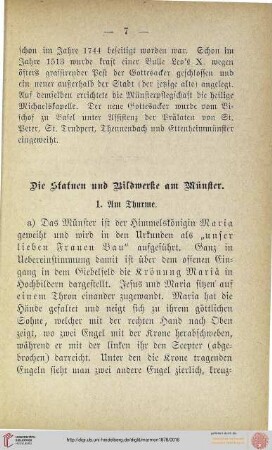 Die Statuen und Bildwerke am Münster