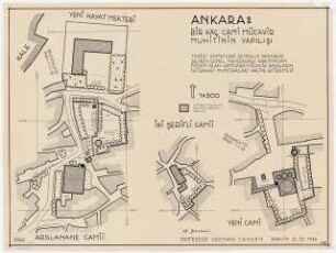 Gesamtbebauungsplan Ankara Teilbebauungsplan Moscheen: Lageplan von 3 Moscheen 1:500