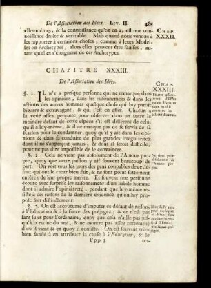 Chapitre XXXIII. De l' Aßociation des Idées