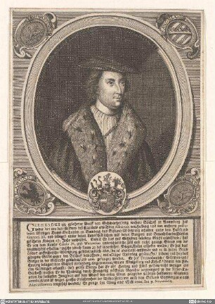 Gerhardus ein gebohrner Graff von Schwartzenburg, aus: [Icones virtuosae ... episcoporum Herbipolensium... ]