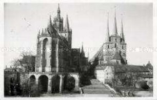 Ansicht des Erfurter Domes und der Severinkirche