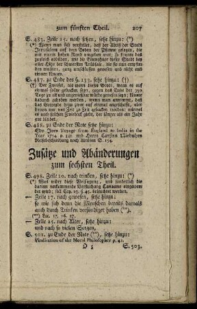 Zusätze und Abänderungen zum sechsten Theil.