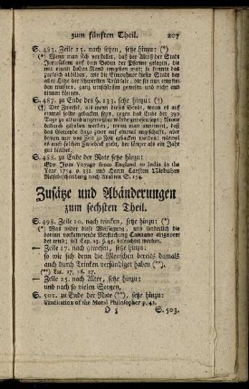 Zusätze und Abänderungen zum sechsten Theil.