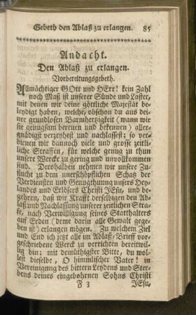 Andacht. Den Ablaß zu erlangen