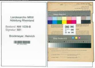 Entnazifizierung Heinrich Brockmeyer , geb. 12.10.1895 (Bahnbeamter)