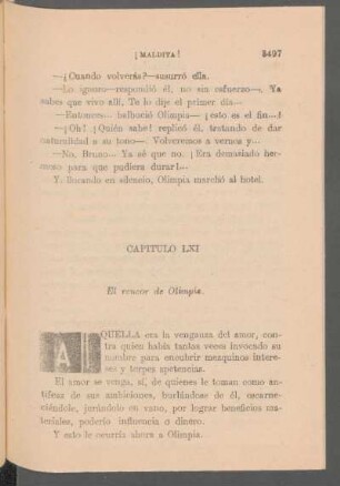 Capítulo LXI - El rencor de Olimpia.