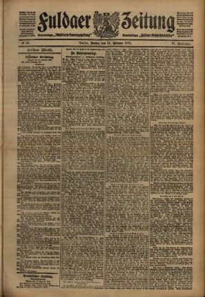 Erste Ausgabe vom Freitag, den 11. Februar 1910.
