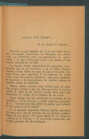 ¡Salga San Pedro!...