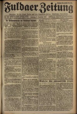 Erste Ausgabe vom Samstag, den 17. Dezember 1927.