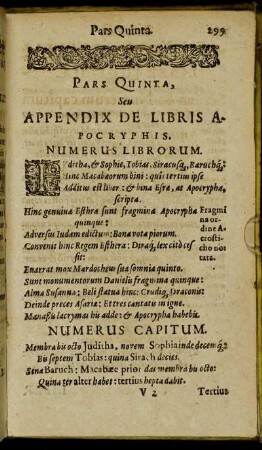 Pars Quinta, Seu Appendix De Libris Apocryphis.