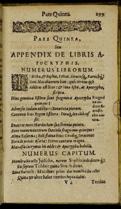 Pars Quinta, Seu Appendix De Libris Apocryphis.
