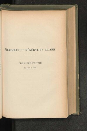 Mémoires du Général de Ricard