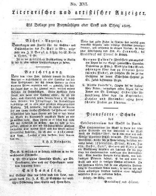 Literarischer und artistischer Anzeiger, No. XVI.