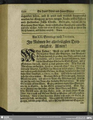 Am XXI. Sonntage nach Trinitatis