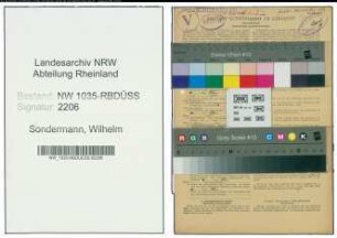 Entnazifizierung Wilhelm Sondermann , geb. 16.02.1890 (Steiger)