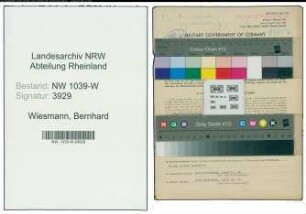 Entnazifizierung Bernhard Wiesmann , geb. 09.08.1920 (Kassierer)