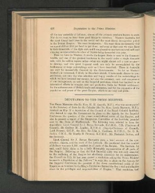 Deputation To The Prime Minister.