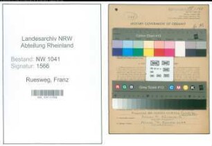 Entnazifizierung Franz Ruesweg , geb. 30.09.1920 (Haendler)