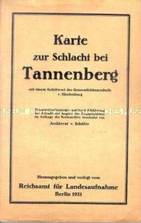 Historische Karte der Schlacht bei Tannenberg mit Skizzen und einer Schilderung der Schlacht