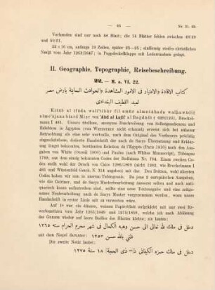 46-74, II. Geographie, Topographie, Reisebeschreibung (Nr. 22-31)
